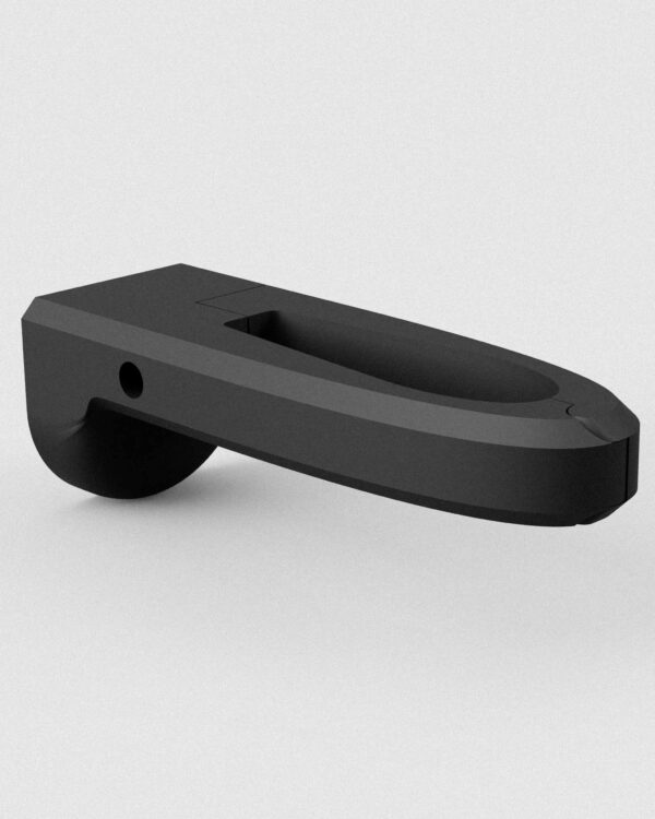 watts and grams mount for Bryton Gardia R300L rear light in rear view with visible swivel joint.