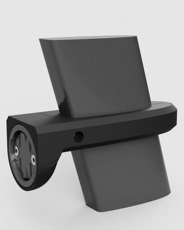 watts and grams mount for Garmin Varia rear light with mounted Garmin adapter on seat post.