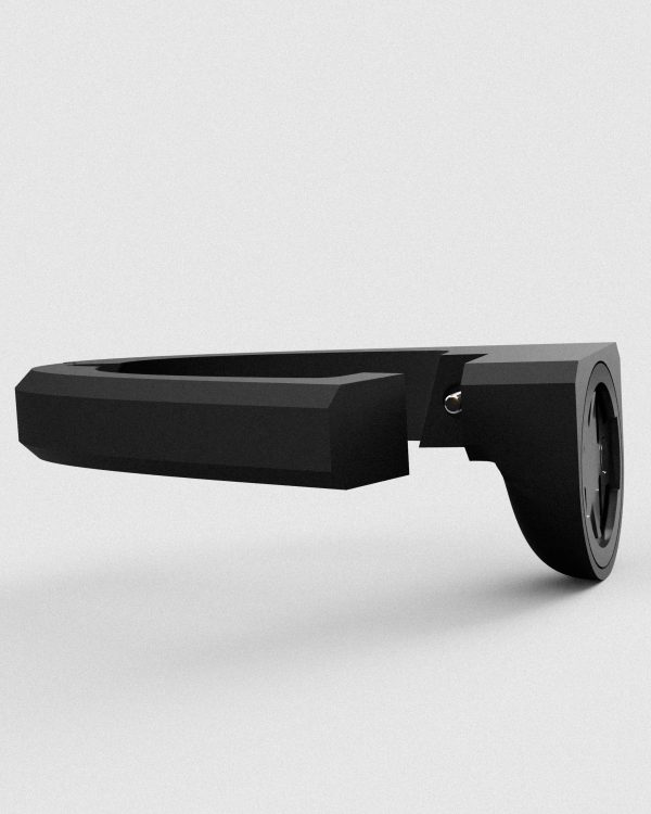 watts and grams mount for Garmin Varia rear light in half-open state.