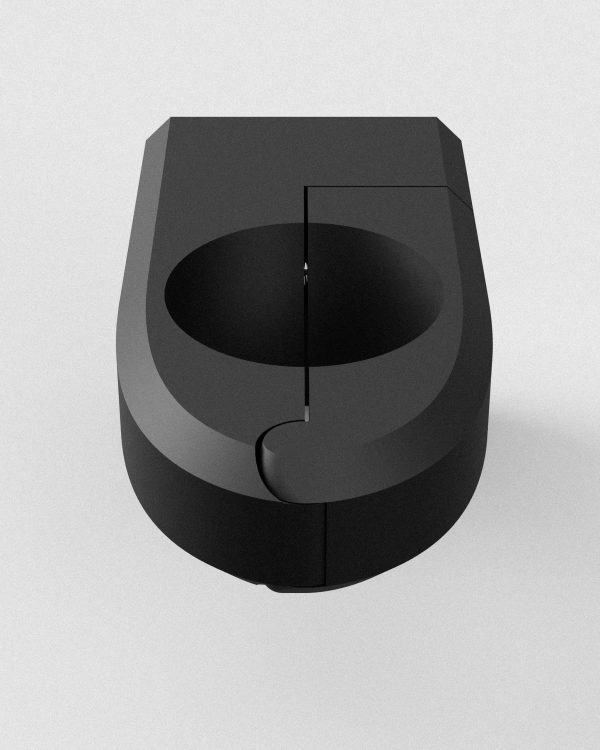 watts and grams mount for Garmin Varia rear light on round seat posts, top view.