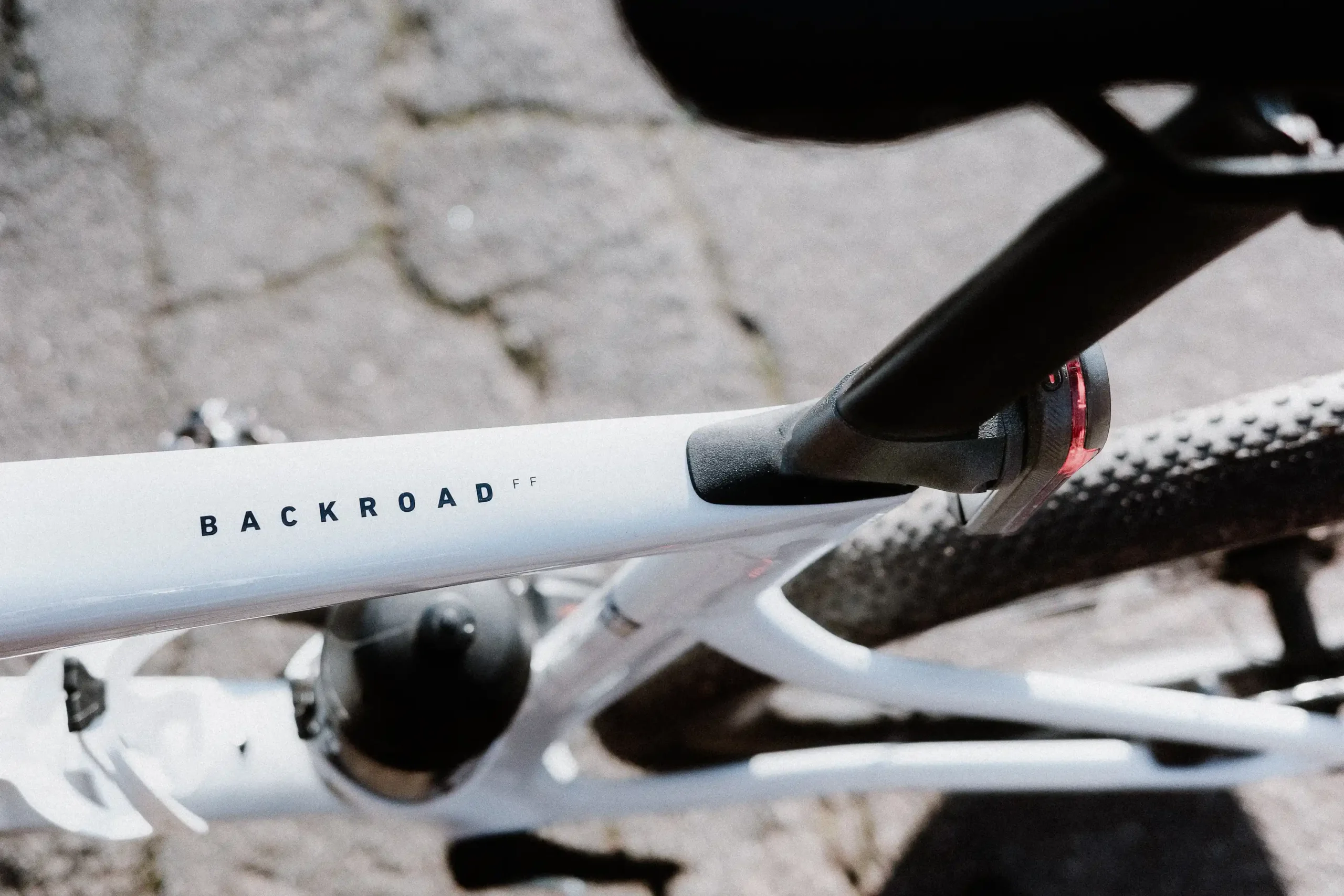 watts and grams MONO Halterung mit montiertem Garmin Varia Rücklicht ROSE Backroad FF Sattelstütze.