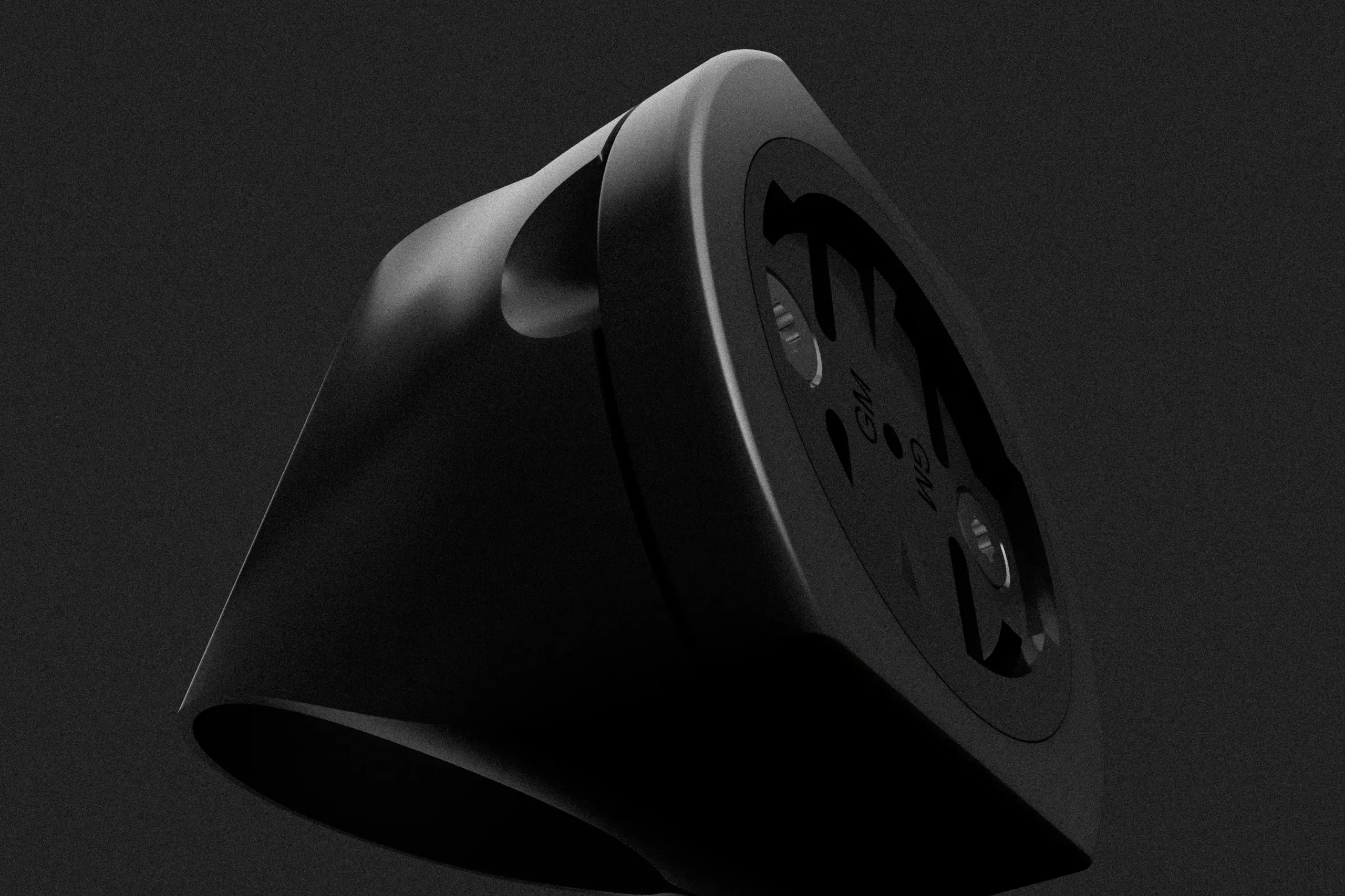 Gerenderte Darstellung der watts and grams MONO Halterung seitlich von unten